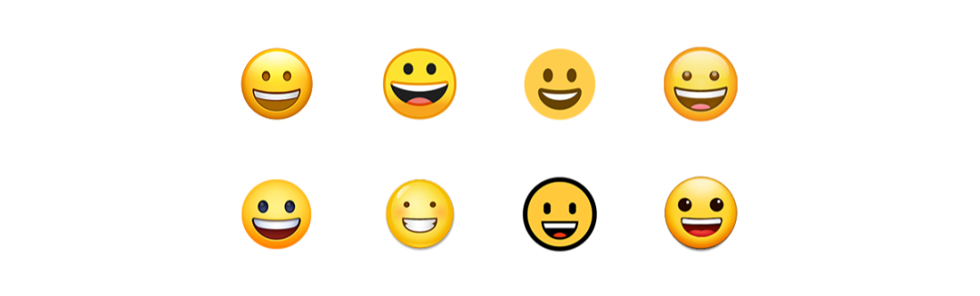  AppleGoogleTwitterWhatsAppFacebookLGMicrosoft  Samsung ʵֵЦ emoji (Ͻ˳ʱ)