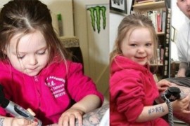 世界上最年轻的纹身艺术家  3岁女孩变纹身大师